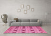 Machine Washable Abstract Pink Modern Rug in a Living Room, wshabs4829pnk