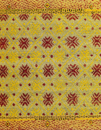 Machine Washable Abstract Bright G Yellow Rug, wshabs4829