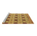 Sideview of Machine Washable Abstract Brown Modern Rug, wshabs4829brn