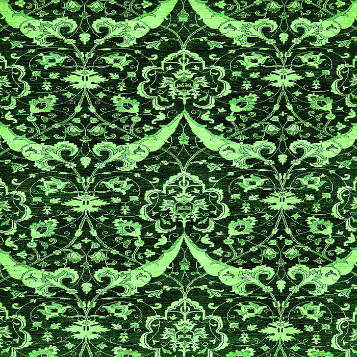 Square Abstract Green Modern Rug, abs482grn