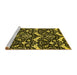 Sideview of Machine Washable Abstract Yellow Modern Rug, wshabs482yw