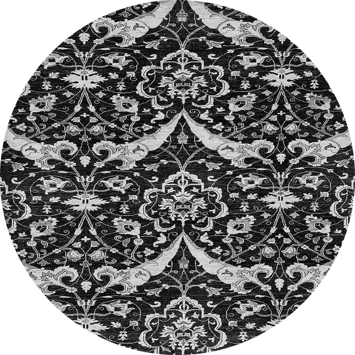 Round Abstract Gray Modern Rug, abs482gry