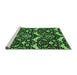 Sideview of Machine Washable Abstract Green Modern Area Rugs, wshabs482grn