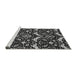 Sideview of Machine Washable Abstract Gray Modern Rug, wshabs482gry