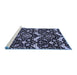 Sideview of Machine Washable Abstract Blue Modern Rug, wshabs482blu