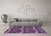 Machine Washable Abstract Purple Modern Area Rugs in a Living Room, wshabs482pur