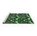 Sideview of Machine Washable Abstract Emerald Green Modern Area Rugs, wshabs482emgrn