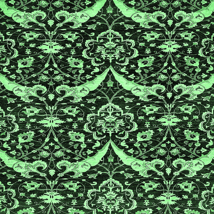 Square Abstract Emerald Green Modern Rug, abs482emgrn