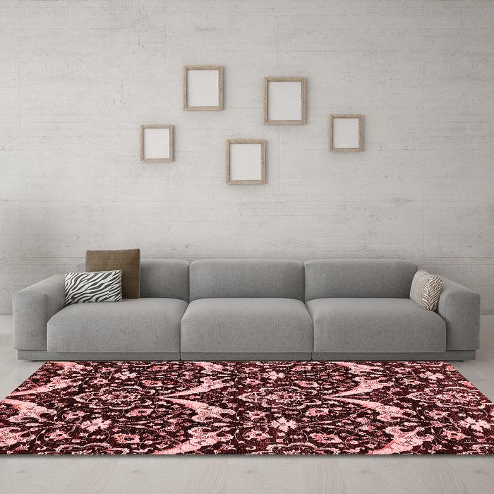 Modern Red Washable Rugs