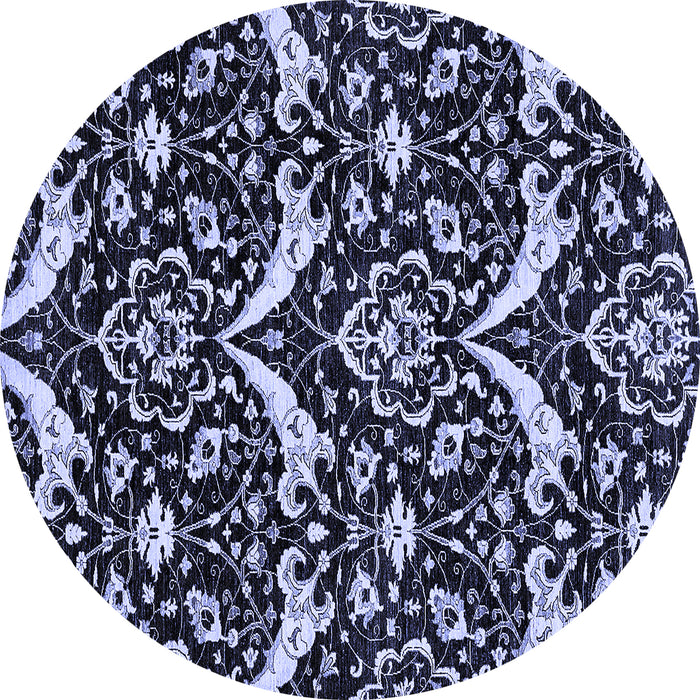 Round Abstract Blue Modern Rug, abs482blu