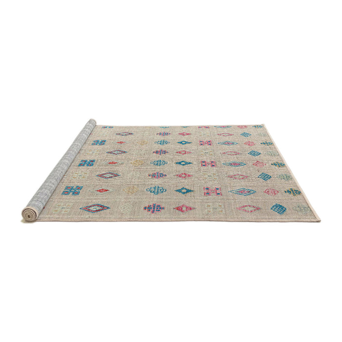 Sideview of Machine Washable Abstract Desert Sand Beige Rug, wshabs4830