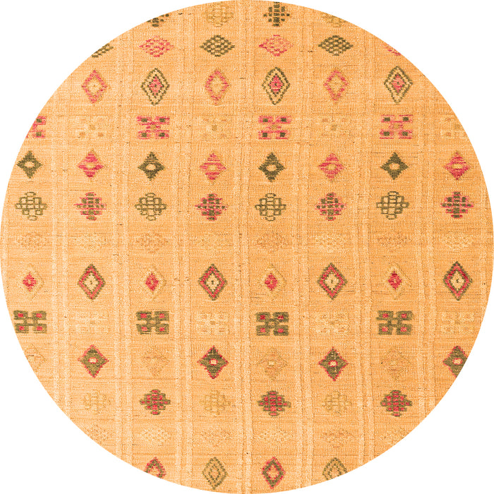 Round Abstract Orange Modern Rug, abs4830org