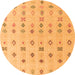 Round Abstract Orange Modern Rug, abs4830org