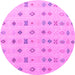 Round Machine Washable Abstract Pink Modern Rug, wshabs4830pnk