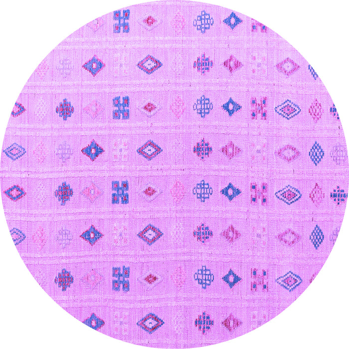 Round Machine Washable Abstract Purple Modern Area Rugs, wshabs4830pur