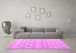 Machine Washable Abstract Pink Modern Rug in a Living Room, wshabs4830pnk