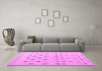 Machine Washable Abstract Pink Modern Rug, wshabs4830pnk