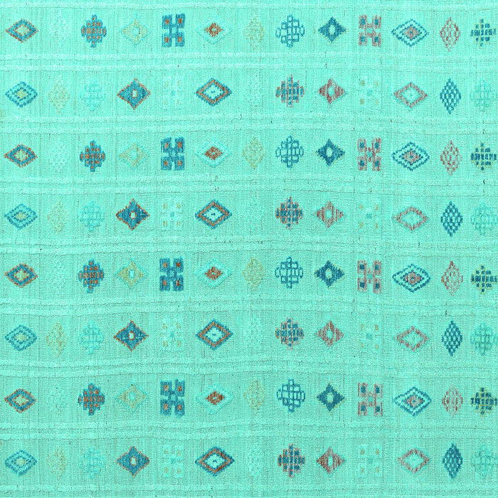 Square Abstract Turquoise Modern Rug, abs4830turq