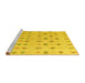 Sideview of Machine Washable Abstract Yellow Modern Rug, wshabs4830yw