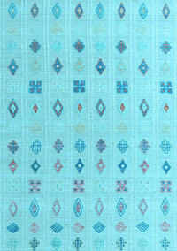 Abstract Light Blue Modern Rug, abs4830lblu