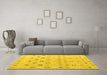 Machine Washable Abstract Yellow Modern Rug in a Living Room, wshabs4830yw