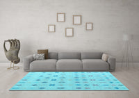 Machine Washable Abstract Light Blue Modern Rug, wshabs4830lblu