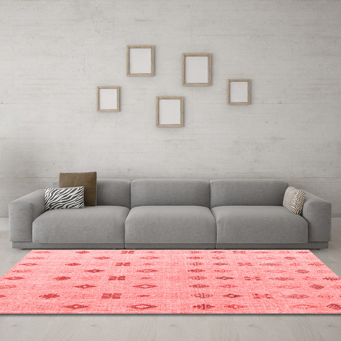 Modern Red Washable Rugs