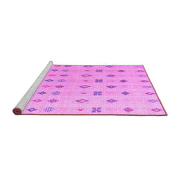 Sideview of Machine Washable Abstract Pink Modern Rug, wshabs4830pnk