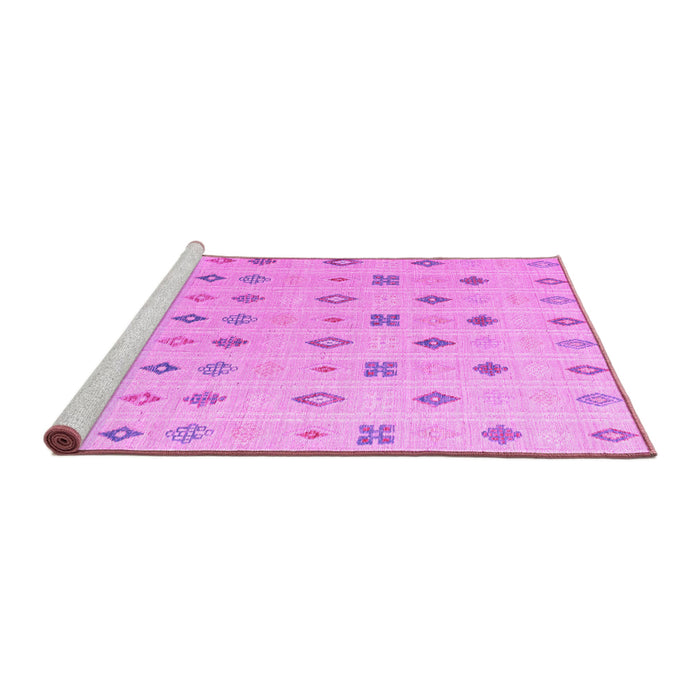 Sideview of Machine Washable Abstract Pink Modern Rug, wshabs4830pnk