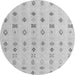 Round Machine Washable Abstract Gray Modern Rug, wshabs4830gry