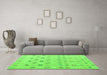 Machine Washable Abstract Green Modern Area Rugs in a Living Room,, wshabs4830grn