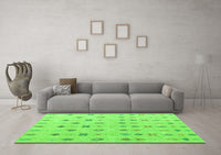 Machine Washable Abstract Green Modern Rug, wshabs4830grn