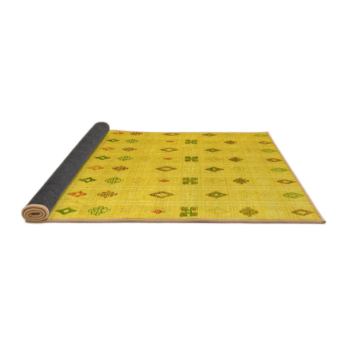 Sideview of Abstract Yellow Modern Rug, abs4830yw
