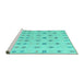 Sideview of Machine Washable Abstract Turquoise Modern Area Rugs, wshabs4830turq