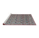 Sideview of Machine Washable Abstract Dark Gray Rug, wshabs4831