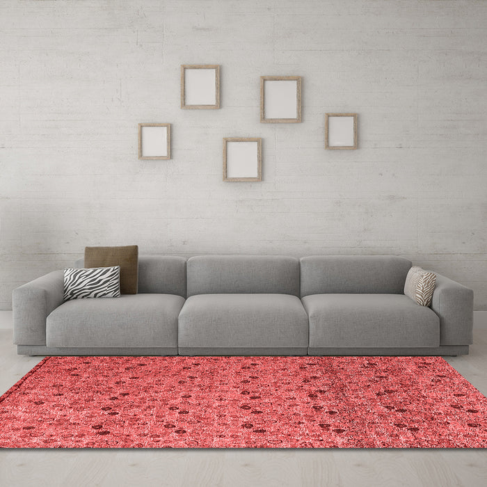 Modern Red Washable Rugs