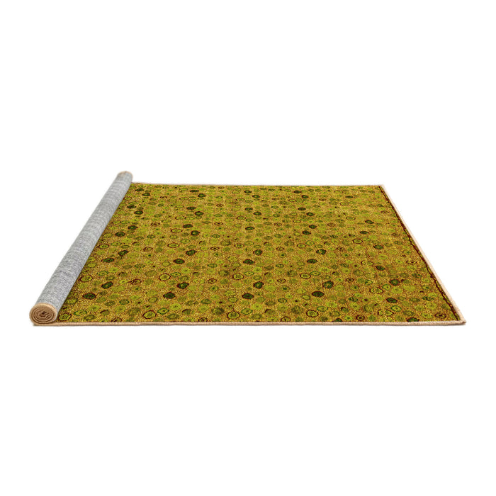 Sideview of Machine Washable Abstract Yellow Modern Rug, wshabs4831yw