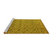 Sideview of Machine Washable Abstract Yellow Modern Rug, wshabs4831yw