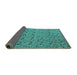 Sideview of Abstract Turquoise Modern Rug, abs4831turq