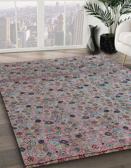 Abstract Dark Gray Modern Rug in Family Room, abs4831