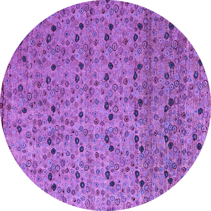 Round Machine Washable Abstract Purple Modern Area Rugs, wshabs4831pur