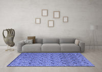 Machine Washable Abstract Blue Modern Rug, wshabs4831blu