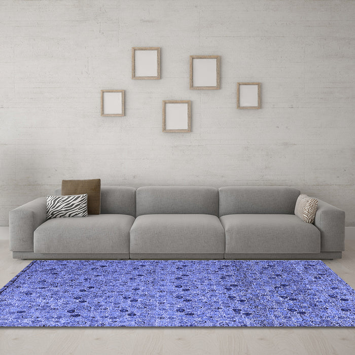 Machine Washable Abstract Blue Modern Rug in a Living Room, wshabs4831blu