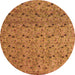 Round Abstract Orange Modern Rug, abs4831org