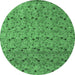 Round Abstract Emerald Green Modern Rug, abs4831emgrn