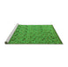 Sideview of Machine Washable Abstract Green Modern Area Rugs, wshabs4831grn