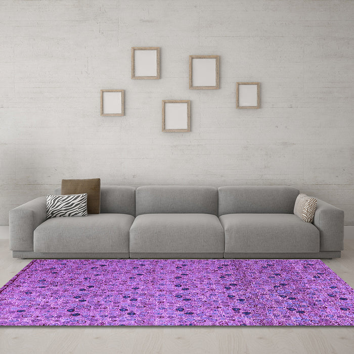 Machine Washable Abstract Purple Modern Area Rugs in a Living Room, wshabs4831pur