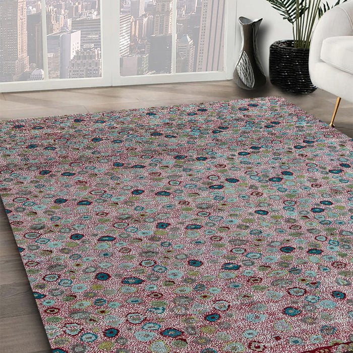 Machine Washable Abstract Dark Gray Rug in a Family Room, wshabs4831