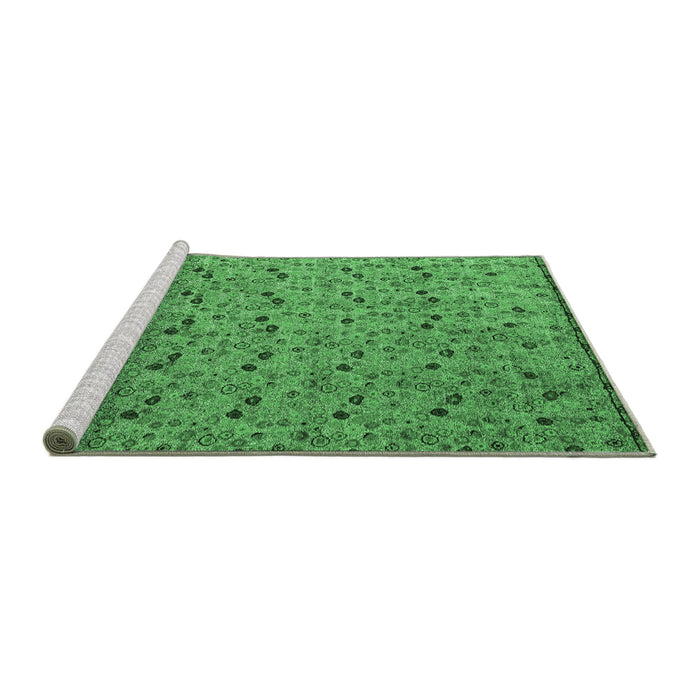 Sideview of Machine Washable Abstract Emerald Green Modern Area Rugs, wshabs4831emgrn