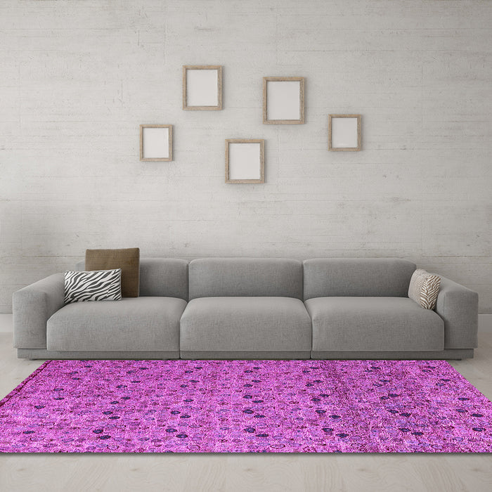 Machine Washable Abstract Pink Modern Rug in a Living Room, wshabs4831pnk